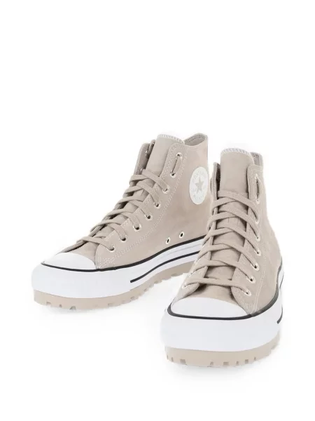 Top Converse cu platformă din canvas cu imagine alb