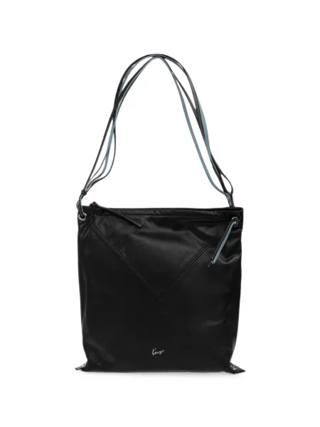 Geantă shopper Kenzo din piele cu imagine negru