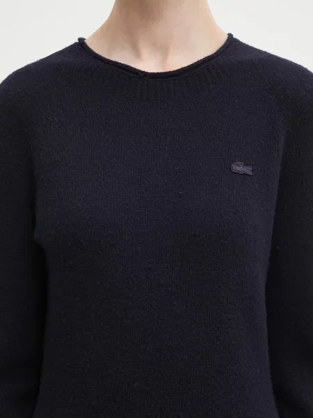 Шерстяное платье мини Lacoste клеш синее