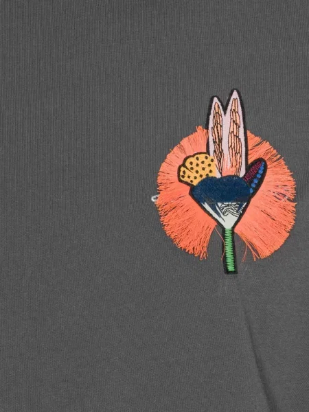 Tricou Henrik Vibskov cu imagine cu imprimeu abstract lung gri