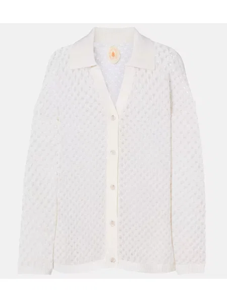 Cardigan Jardin Des Orangers de lână alb