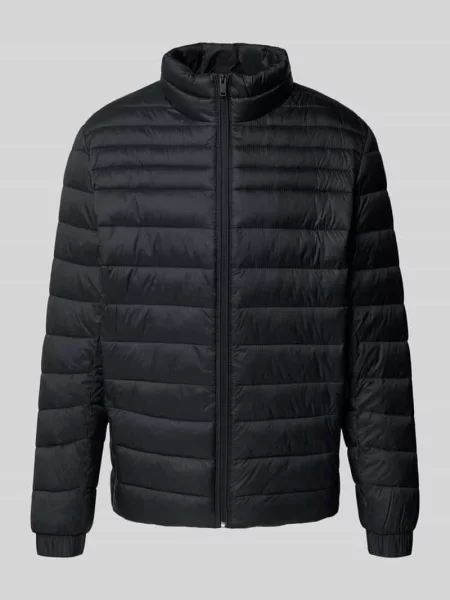 Kurtka pikowana o kroju slim fit z naszywką z logo model Boss Orange czarna
