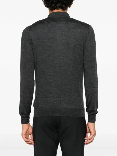 Lung tricou polo Tagliatore gri