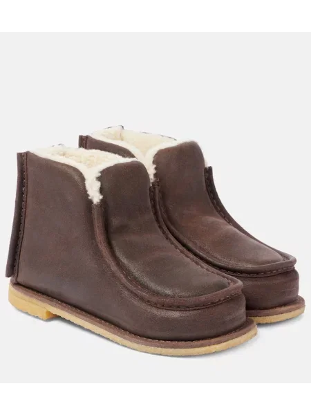 Cizme scurte Jw Anderson din piele de căprioară maro