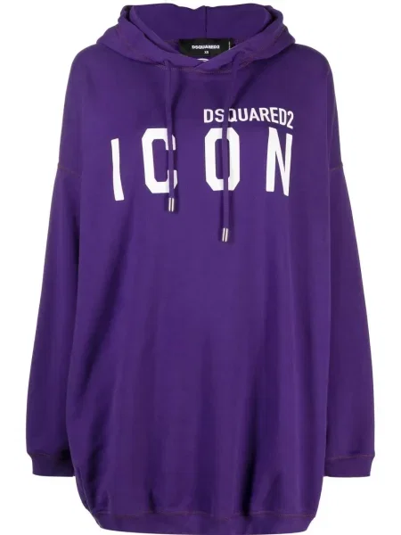 Суичър с качулка Dsquared2 с принт виолетово