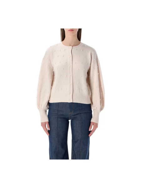 Kardigan Zimmermann wełniany z koralikami beżowy