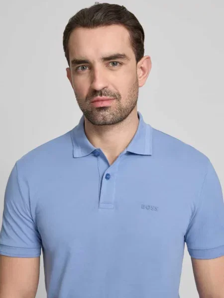 Koszulka polo o kroju regular fit z czystej bawełny model PIO' Boss Green niebieskie