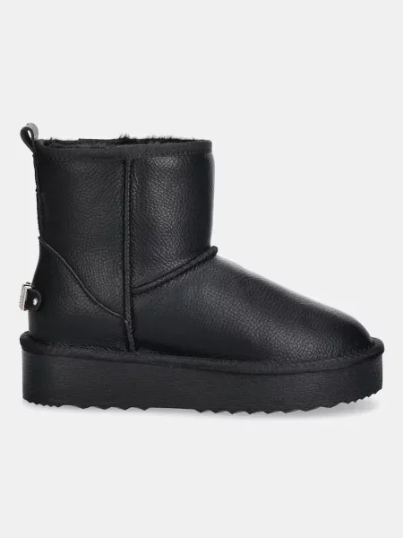 Кожаные утепленные ботинки Steve Madden на платформе черные