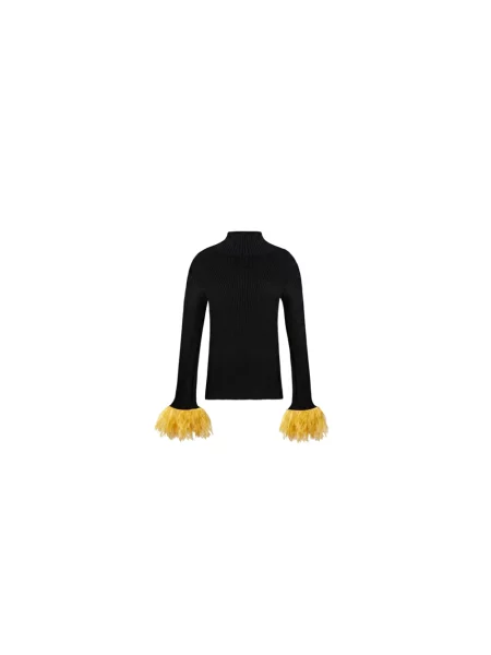Jedwabny sweter La Doublej czarny