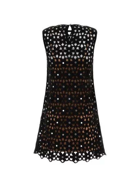 Tricou Michael Michael Kors cu dungi fără mâneci din dantelă negru