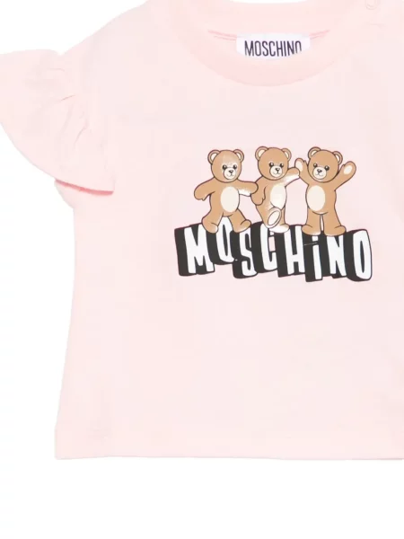 Koszulka dziecięca Moschino różowa