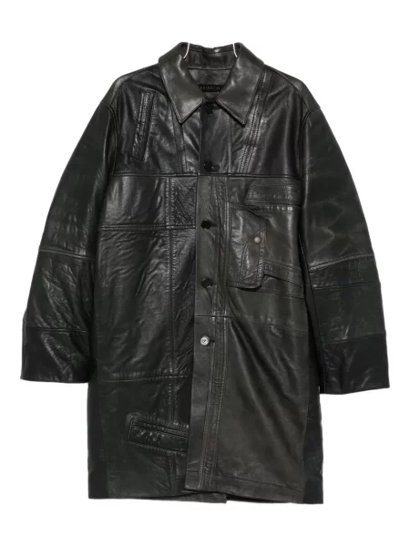 Płaszcz Alainpaul skórzany jednorzędowy czarny