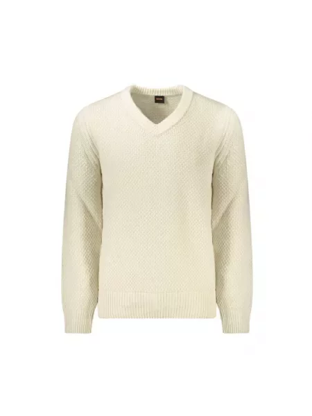 Sweter Hugo Boss wełniany beżowy