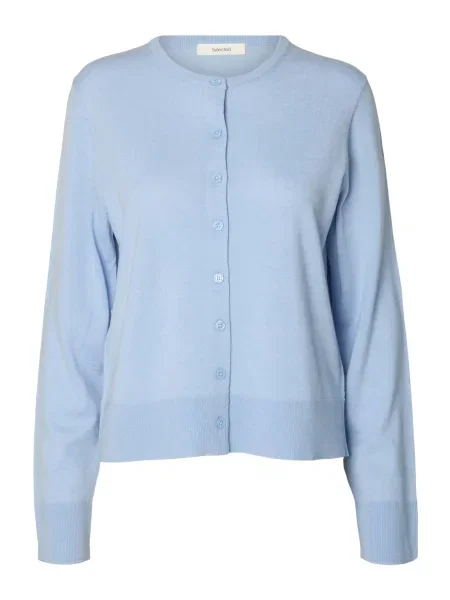 SELECTED Geacă tricotată SLFThea deschis albastru