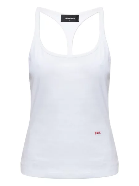 Top Dsquared2 cu broderie alb