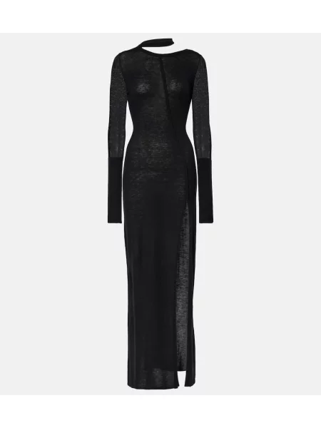 Rochie maxi Didu de lână de costum negru