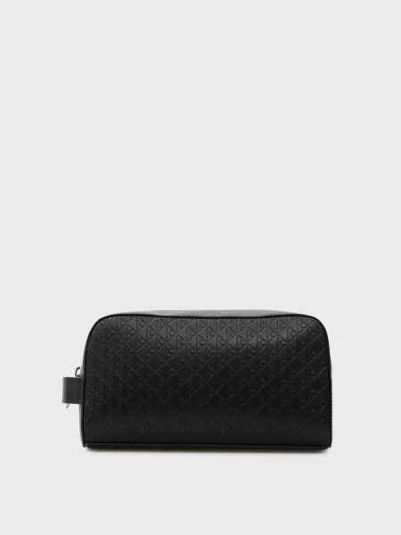 Кожаная косметичка Calvin Klein черная
