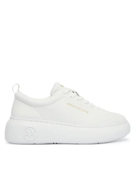 Sneakersy Armani Exchange skórzane białe