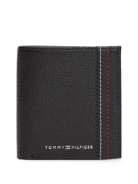 TOMMY HILFIGER Denarnica CENTRAL TRIFOILD črna bela