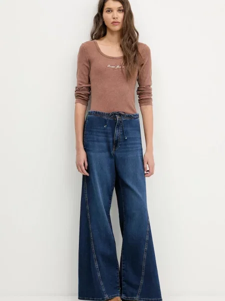 Лонгслів Guess Jeans коричневий