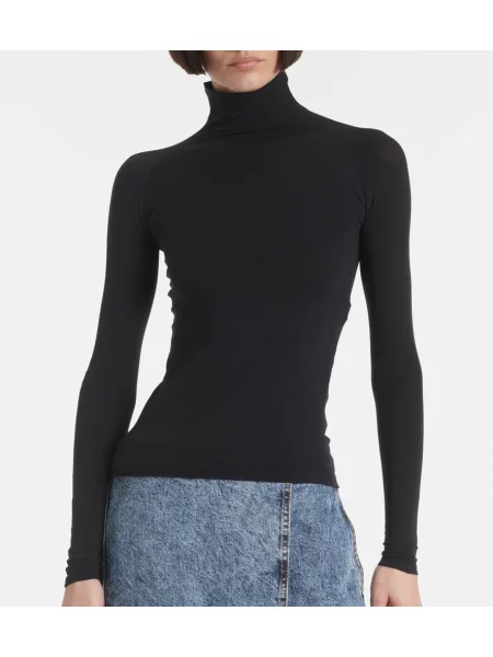 Top Alaïa din jerseu negru