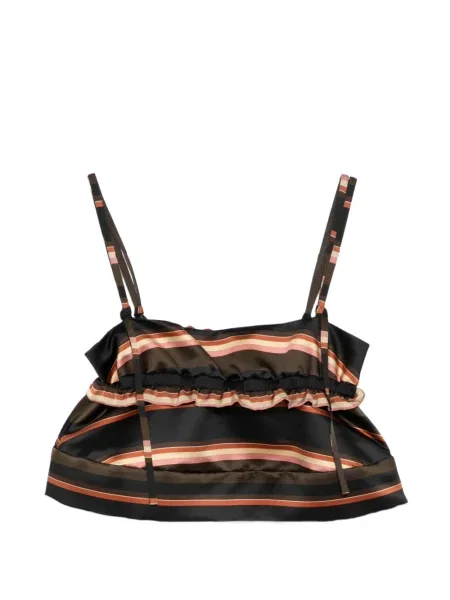 Top Sacai cu volane negru