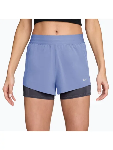 Pantaloni scurți de alergare pentru femei Nike Swift Mid-Rise aluminum/royal tint