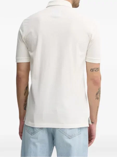 Tricou polo Armani Exchange cu autograf alb