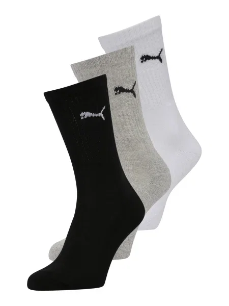 PUMA Športne nogavice siva / črna bela