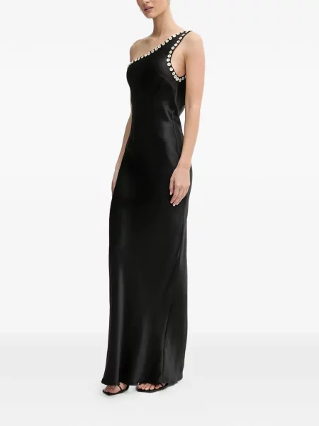 Rochie maxi Never Fully Dressed cu un umăr gol de costum negru