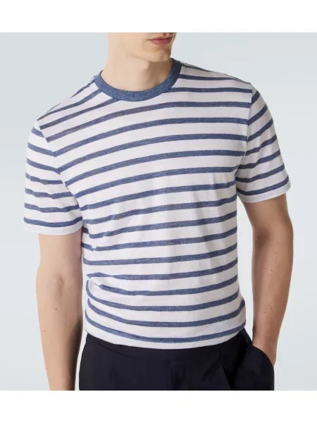 Tricou Dunhill de in cu dungi alb