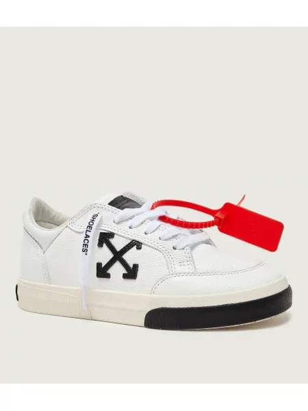 OFF-WHITE Teniși din piele W-VULC LOW alb