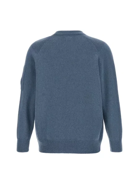 Lniany sweter C.p. Company niebieski