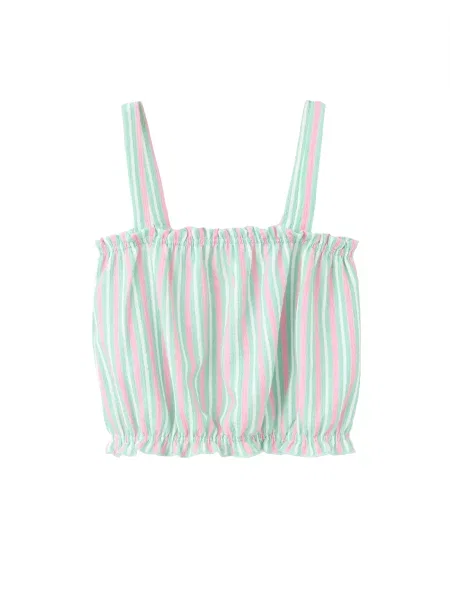 MANGO KIDS Top GUMYSET verde deschis / roz alb