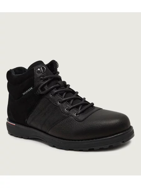 Tommy Hilfiger De piele ghete de trekking Corporate | piele întoarsă negru