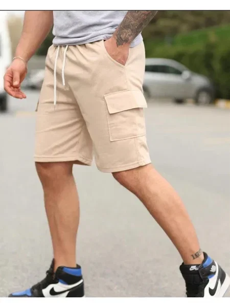 Pantaloni cargo Dewberry scurte bej