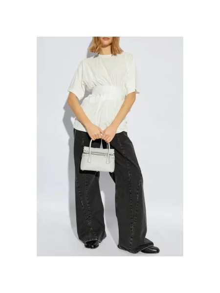 Jeansy Maison Margiela z 5 kieszeniami z wysoką talią czarne