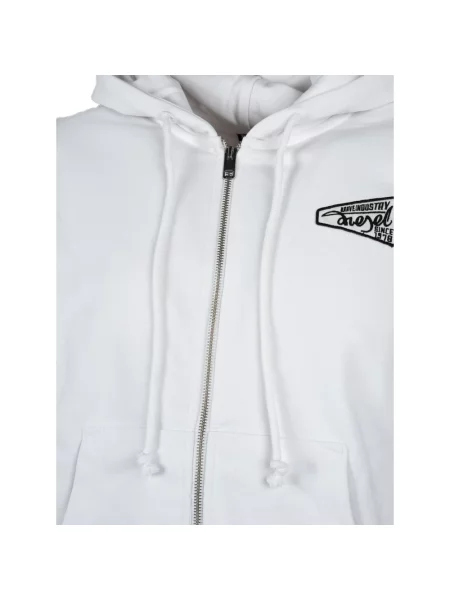 Bluza z kapturem Diesel z kapturem biała