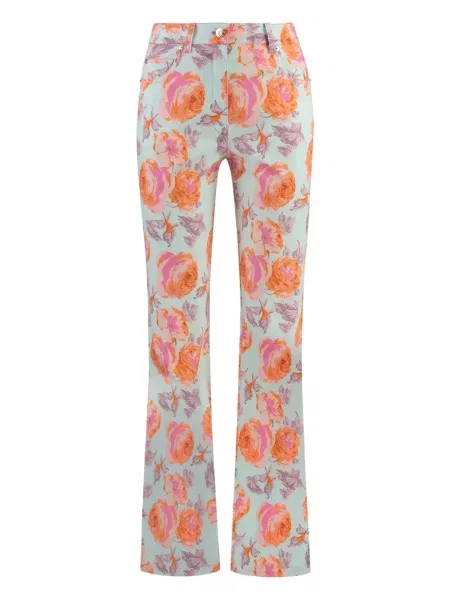 Pantaloni St. John cu model floral cu imagine portocaliu