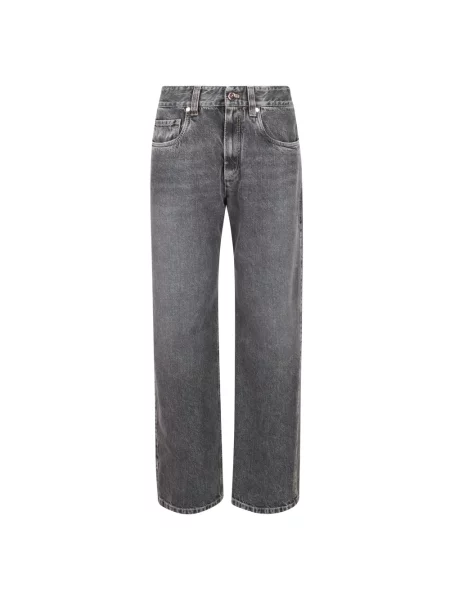 Jeansy straight leg Brunello Cucinelli szare