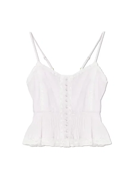 Lniany top Loveshackfancy różowy
