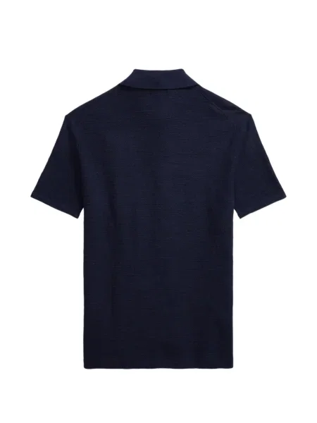 Matlasat tricou polo Polo Ralph Lauren cu decolteu rotund cu autograf roșu