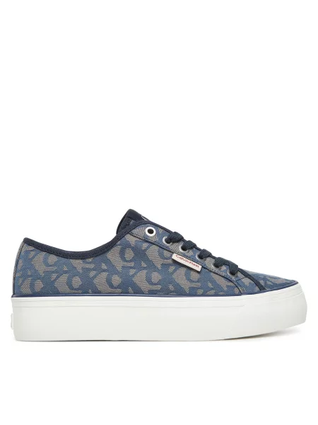 Superge Calvin Klein Jeans Vulc Flatf Jacquard Mornarsko modra