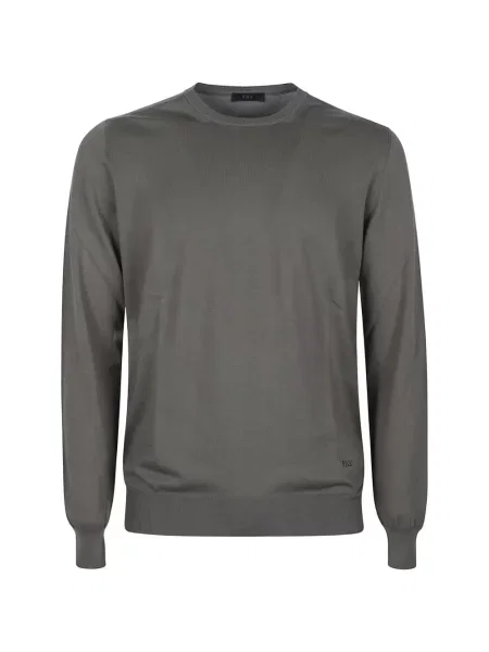 Pulover Fay cu decolteu rotund gri