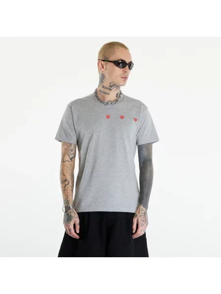 T-shirt Comme des Garçons PLAY Short Sleeve Logo Print T-Shirt UNISEX Grey XXS szara
