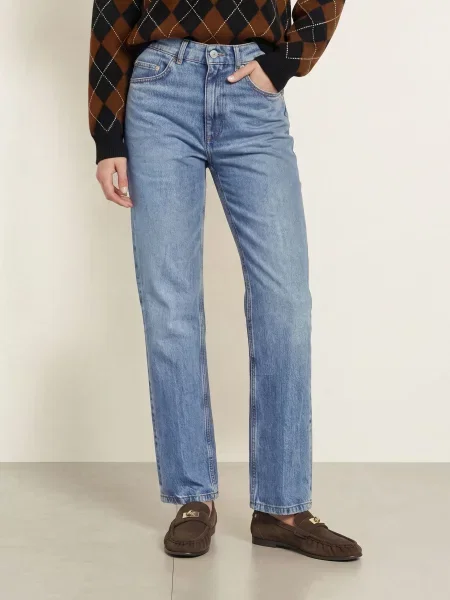 Sandro Jeansy Straight blau niebieskie