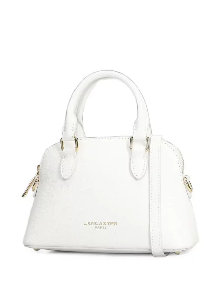 Geantă shopper Lancaster din piele cu imagine alb