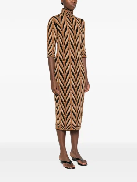 Rochie midi Circus Hotel tricotate maro