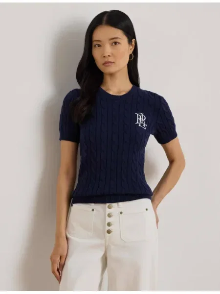 Lauren Ralph Lauren Pulover bleumarin alb
