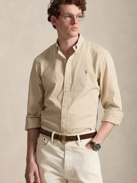 Polo Ralph Lauren cămașă pentru bărbați din cu bej
